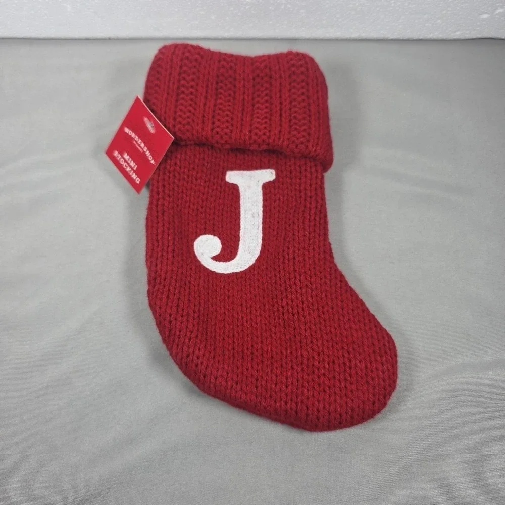 Letter J Wondershop Monogram Mini Christmas Stocking Initial Red Knit Target
